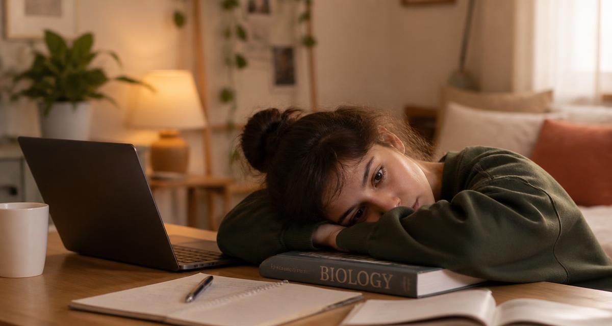 Étudiante à son bureau reprenant le contrôle de son organisation — coaching apprentissage Paris