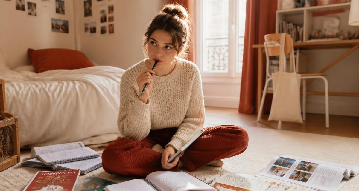 Étudiante à son bureau reprenant le contrôle de son organisation — coaching apprentissage Paris